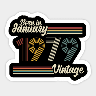 Vintage Born in January 1979 Sticker